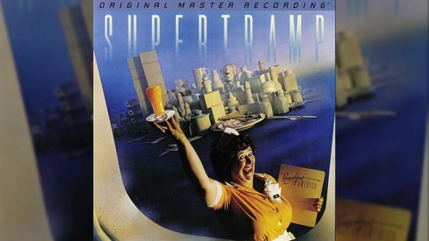 Plattencover von Supertramps Album "Breakfast in America"mit Songs wie "The Logical Song" und "Goodybe Stranger"