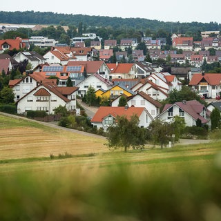 Ein Neubaugebiet von Weissach im Landkreis Böblingen. 
