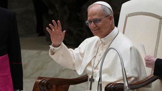 Papst Leo XIV. trifft sich zur Audienz mit internationalen Medienvertretern.