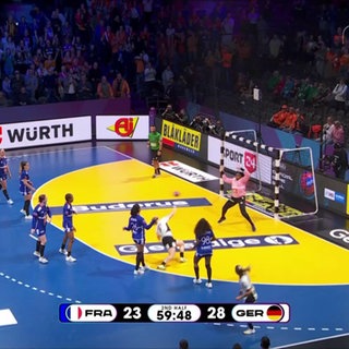 Spielszene beim Halbfinal-Spiel bei der Handball WM, Deutschland gegen Frankreich