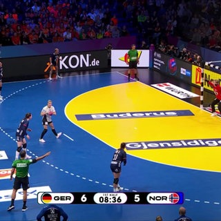 Handballspiel - Deutschland gegen Norwegen