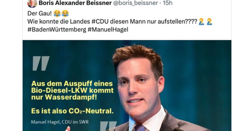 Mehrere Grünen-Abgeordnete hatten einen Post mit einem falschen Zitat Manuel Hagels geteilt.