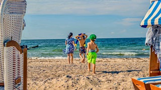 Strandidylle an der Ostsee bei Börgerenede-Rethwisch, einer Gemeinde im Landkreis Rostock in Mecklenburg-Vorpommern. 