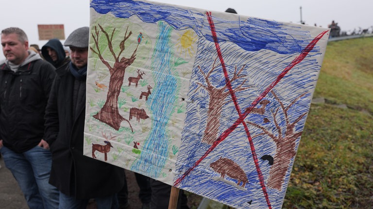 Etwa 2000 Menschen demonstrieren gegen geplanten Polder bei Whyl und Weisweil