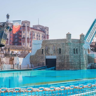 Die Wasserbahn Atlantica Supersplash im Europa-Park.