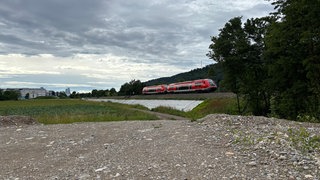 Straßendamm endet im Nichts an einem Bahndamm bei Wyhlen