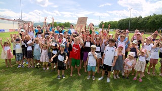 Forchheimer Kinder beim Spendenlauf am Sonntag, 5.7.2026, auf dem Forchheimer Sportplatz