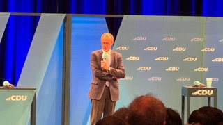 CDU-Kanzlerkandidat Friedrich Merz in Singen.