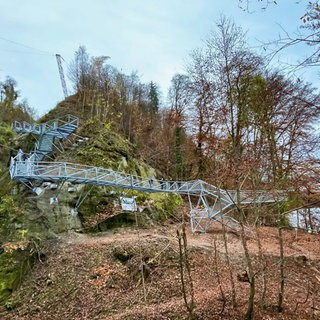 Der erste Teil ist fertig: Die neue Steganlage in der Marienschlucht in Bodman-Ludwigshafen.