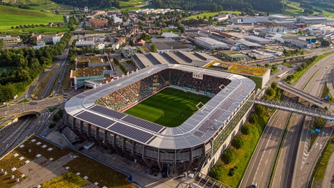 Das Stadion in St. Gallen aus der Vogelperspektive.