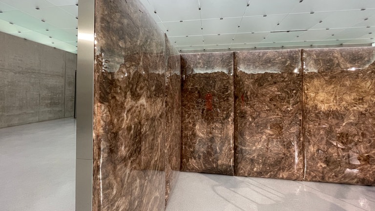 Ein anonymer Kunstschaffender stellt im Kunsthaus Bregenz aus.