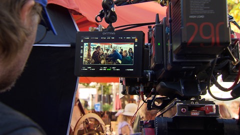 Auf dem Holzmarkt in Ravensburg wurde eine Szene für den Kinofilm "Das verrückte Labyrinth" gedreht