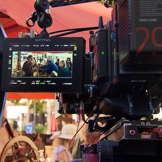 Auf dem Holzmarkt in Ravensburg wurde eine Szene für den Kinofilm "Das verrückte Labyrinth" gedreht