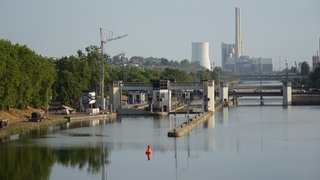 Die Heilbronner Schleuse im Hochsommer