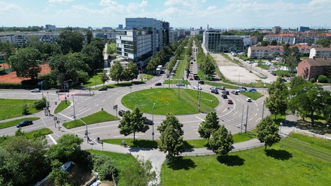 Oststadtkreisel Karlsruhe von oben