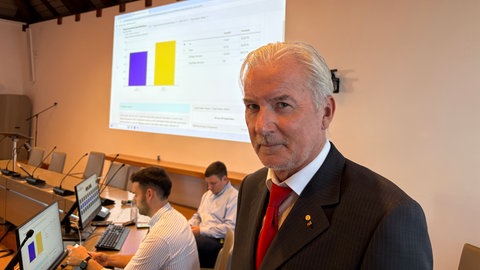 Baden-Badens Oberbürgermeister Dietmar Späth beim Bürgerentscheid Ende Juni