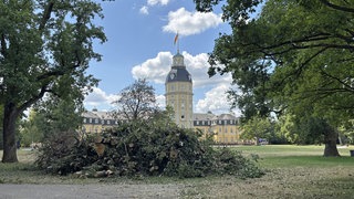 Das Unwetter hat im Karlsruher Schlossgarten für schwere Schäden gesorgt.