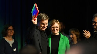 Robert Habeck und Franziska Brantner beim Wahlkampfauftakt der Grünen in Heidelberg 