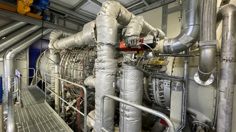 Die Turbine des Gaskraftwerks in Stuttgart-Münster: Durch das neue Kraftwerk soll die Region in Zukunft mit Strom und Wärme auf Basis von klimafreundlicherem Erdgas versorgt werden.