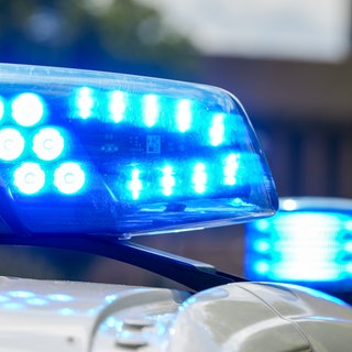 Blaulicht auf einem Polizeifahrzeug (Symbolbild)