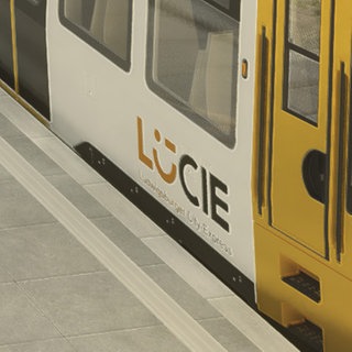 Visualisierung: Stadtbahn LUCIE steht an Haltestelle