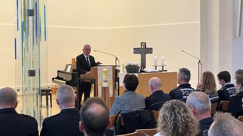 Gedenkfeier in Kornwestheim zu im Dienst getöteten Polizisten in Baden-Württemberg