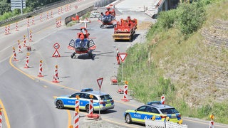 Baustelle auf der B14 bei Backnang
