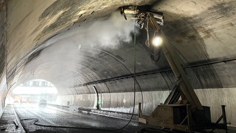 Engelbergtunnel bei Leonberg nach dem Lkw-Brand (Archivbild)