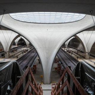 Blick in die Bahnhofshalle des künftigen Stuttgarter Hauptbahnhofs.