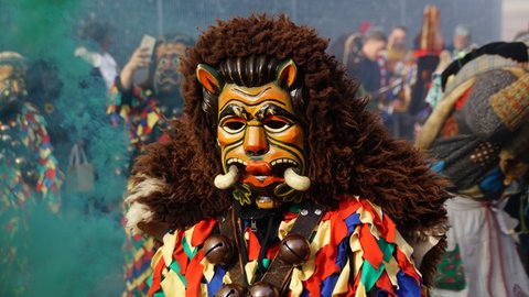 Der "Drotzer" aus Tübingen-Bühl ist einer Schreckmaske vom Bühler Schloss nachempfunden. Die "Drotzer" sind natürlich auch beim Flecka-Umzug am Dienstag dabei.