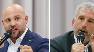 AfD-Landeschef Markus Frohnmaier und Tübingens Oberbürgermeister Boris Palmer (parteilos) (Bildkombo).