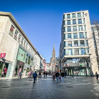 Die Fußgängerzone in Ulm. Ab 2031 geht es dann mit dem Umbau des restlichen Teils in Richtung Ulmer Münster weiter.