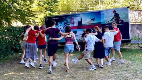 Das Donaujugendcamp beim 14. Internationalen Donaufest in Ulm und Neu-Ulm. 