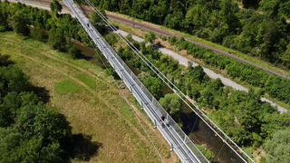 Hängeseilbrücke in Rottweil. Ähnlich soll die Brücke in Boppard werden - nur etwas kleiner. 