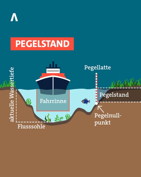 Grafik Pegelstand und Wassertiefe