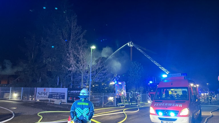 Feuer in Wäscherei in Landstuhl im Kreis Kaiserslautern
