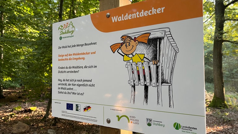 An jeder Station des Erlebnispfades in Stahlberg gibt es auch Hinweisschilder mit Erklärungen. 