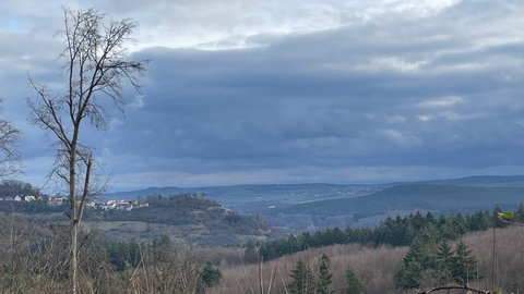 Blick auf Stauf im Winter