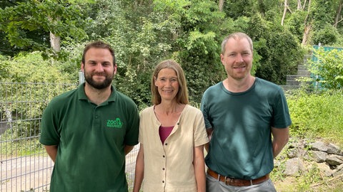 Thorben Maur, Sigrid Lenz und Nikolai Goll im Zoo Neuwied.