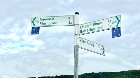 Schild mit Radwegen