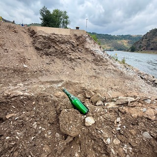 Fundort der Flaschenpost am Rheinufer in Oberwesel