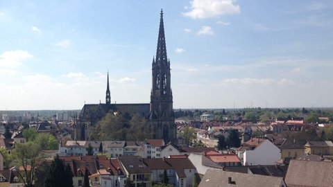 Evangelische Gedächtniskirche in Speyer fotografiert vom Altpörtel aus