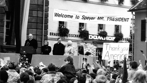 Empfang von US-Präsident George H. W. Bush in Speyer 18.11.90