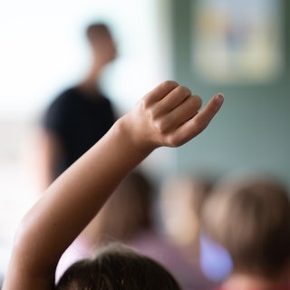 Schülerinnen und Schüler einer Grundschule im Unterricht (Symbolbild). In der Gräfenauschule in Ludwigshafen mussten 2023 rund 35 die erste Klasse wiederholen.
