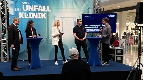 Beim SWR Safety-Day in Ludwigshafen gab es auch Interviews zum Arbeitsalltag in der BG Unfallklinik
