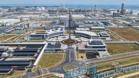 So sieht das Gelände des BASF-Werks in China aus. Es ist rund vier Quadratkilometer groß