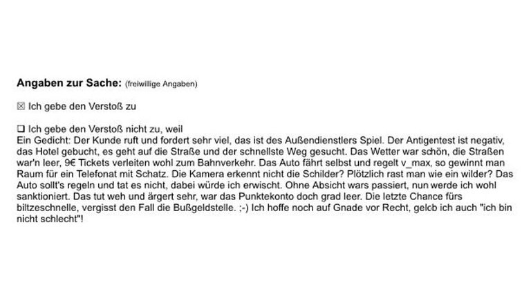 Blitzerfotos und Ausreden