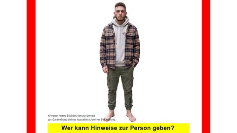 Zeugenaufruf mit KI-generiertem Foto vom Toten am Erdbeerfeld bei Hettenleidelheim