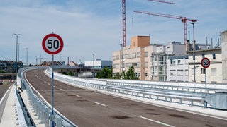 Die Hochstraße Süd in Ludwigshafen kurz vor der offiziellen Eröffnung Anfang Juli.