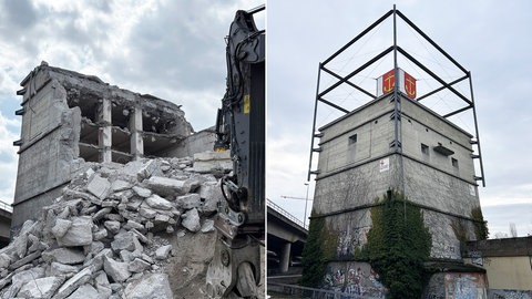 Der Würfelbunker in Ludwigshafen wird abgerissen